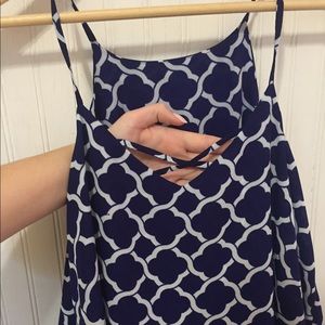 Preppy patterned layered tank top